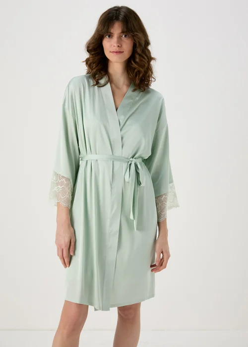 Green Lace Bridal Dressing Gown - Small Image 3