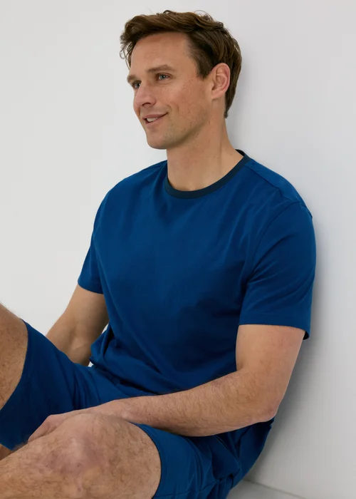 Blue Basic T-Shirt & Shorts Pyjama Set - Extra small Image 1