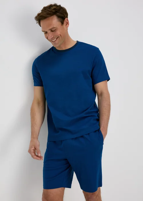 Blue Basic T-Shirt & Shorts Pyjama Set - Extra small Image 3