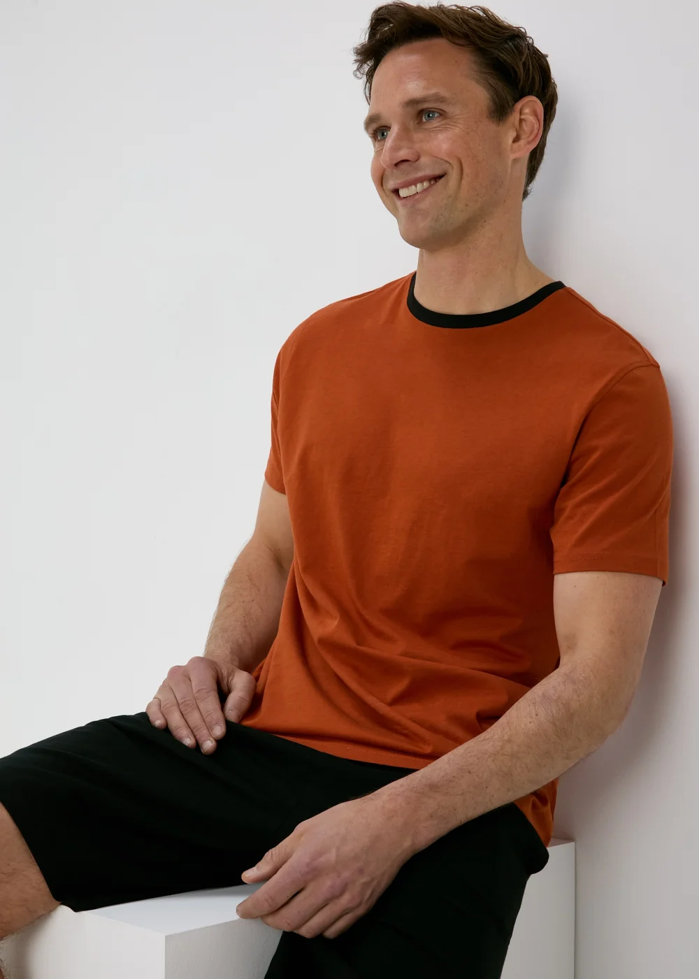 Orange Basic T-Shirt & Shorts Pyjama Set - Extra small Image 1