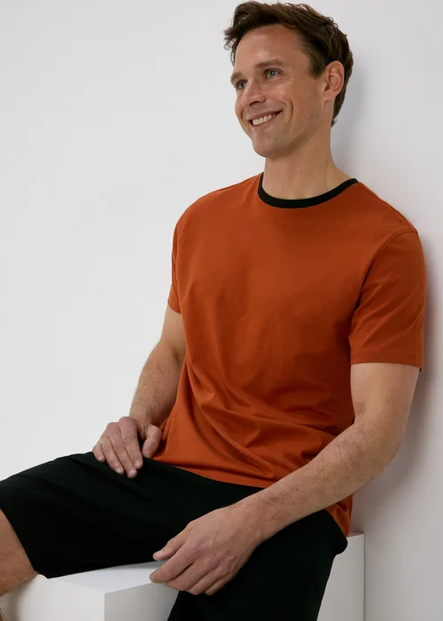 Orange Basic T-Shirt & Shorts Pyjama Set - Extra small Image 1