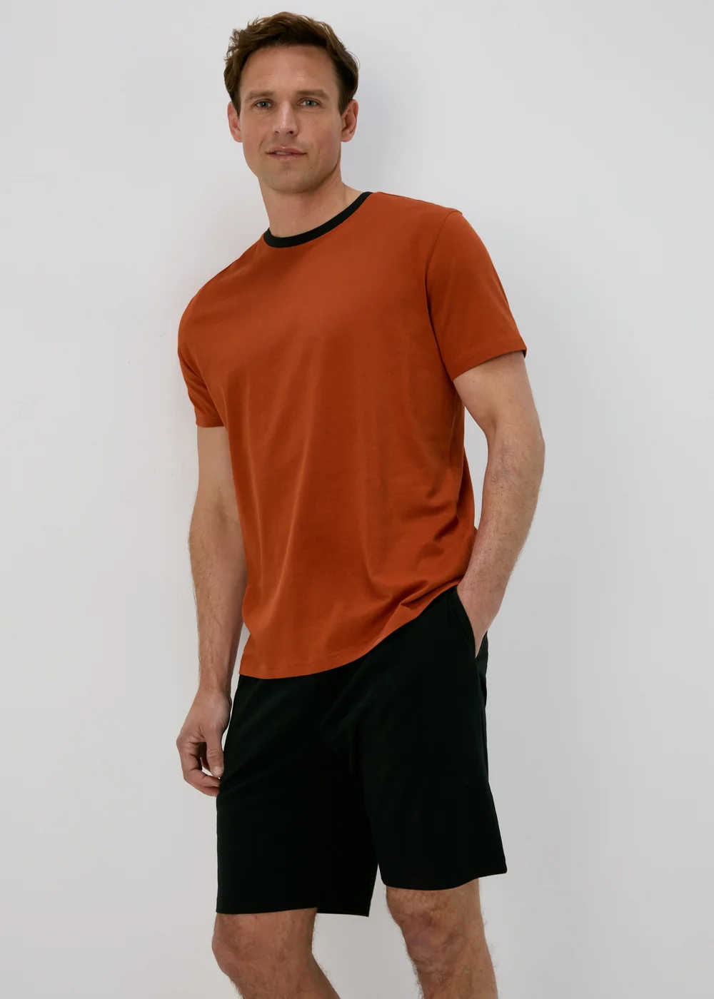 Orange Basic T-Shirt & Shorts Pyjama Set - Extra small Image 3