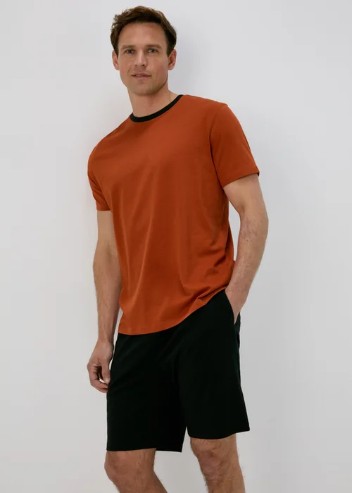 Orange Basic T-Shirt & Shorts Pyjama Set - Extra small Image 3