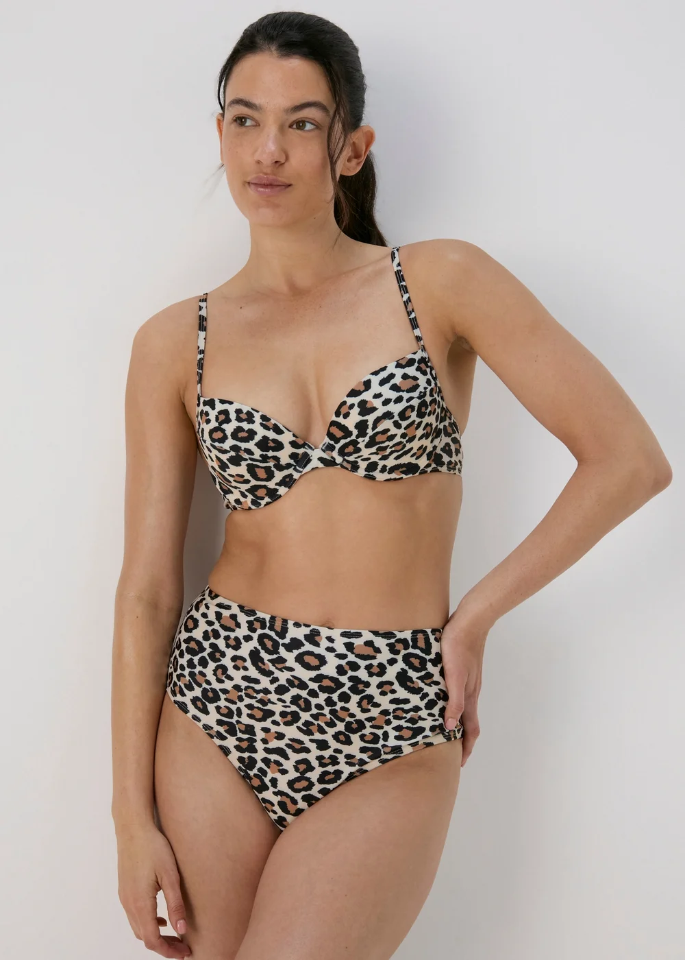 Cream Animal Print High Waisted Briefs - 6 Image 1