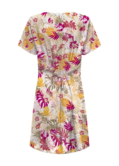 JDY Multicolour Leaf V Neck Tea Dress - 12 Image 2