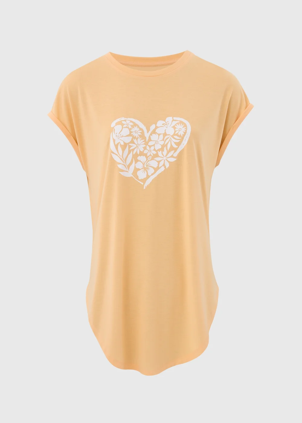 Peach Heart Longline T Shirt - S Image 5
