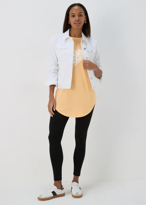 Peach Heart Longline T Shirt - S Image 4