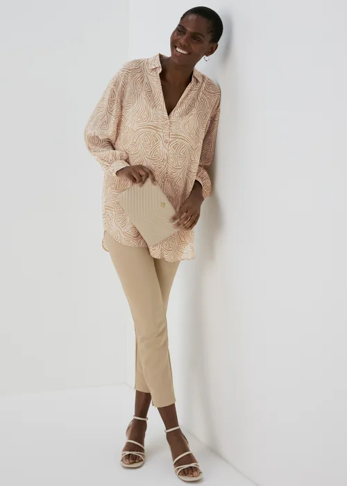 Et Vous White Geo Print Blouse - Size 8 Image 4