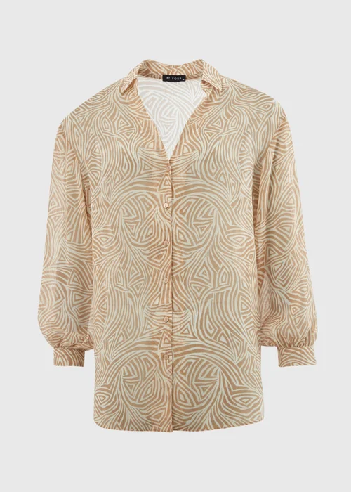 Et Vous White Geo Print Blouse - Size 8 Image 5