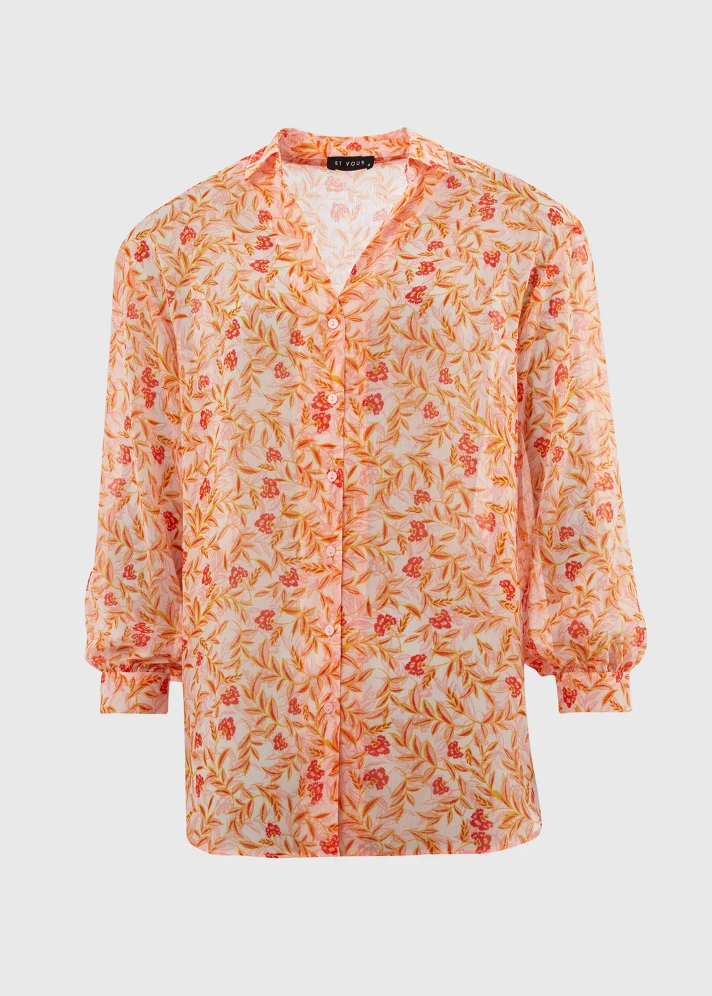 Et Vous Pink Multicolour Ditsy Floral Yoryu Blouse Top - Size 8 Image 5