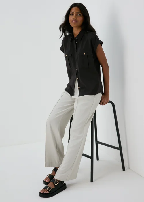 Et Vous Black Sleeveless Utility Blouse - 8 Image 4