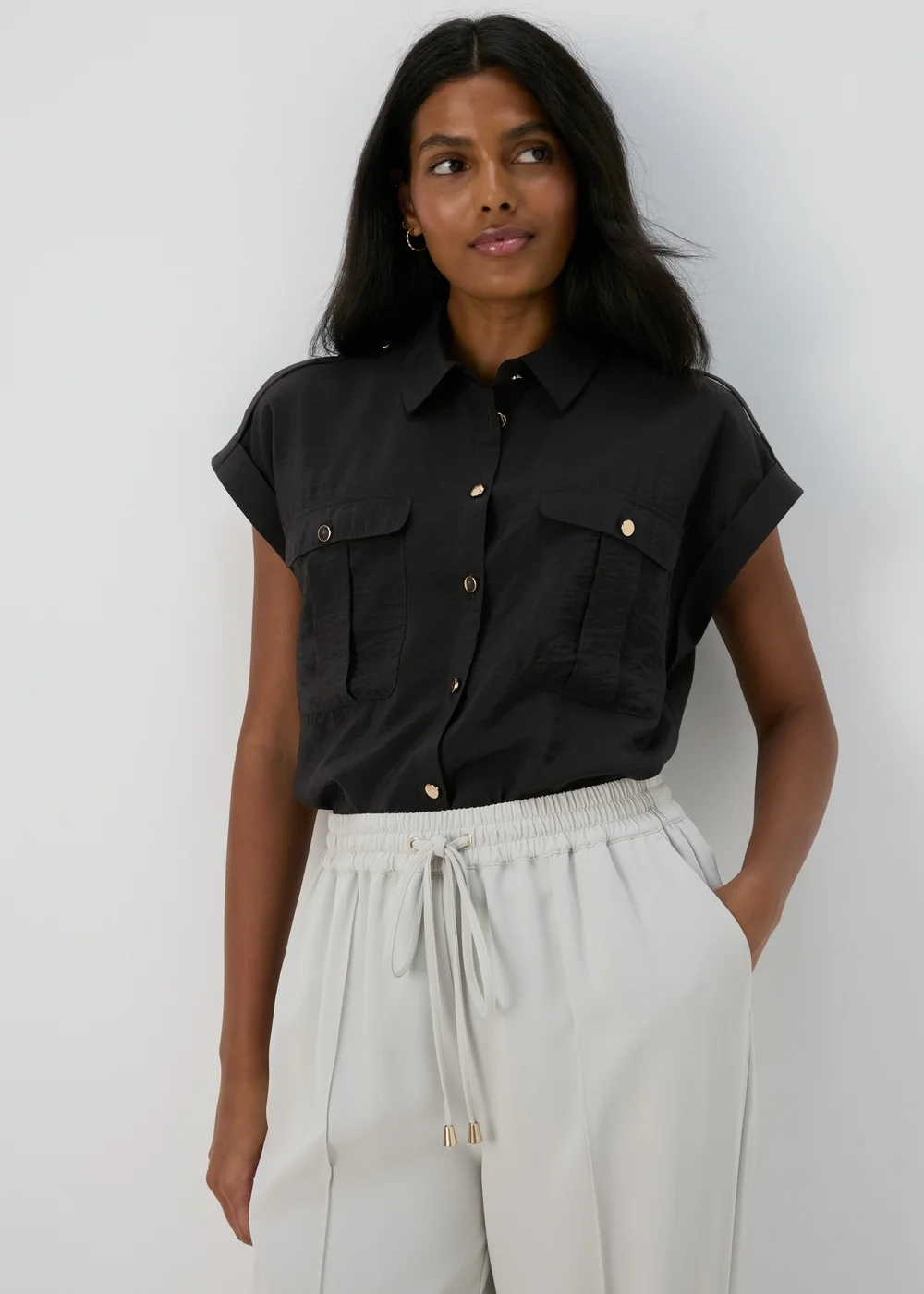 Et Vous Black Sleeveless Utility Blouse - 8 Image 1