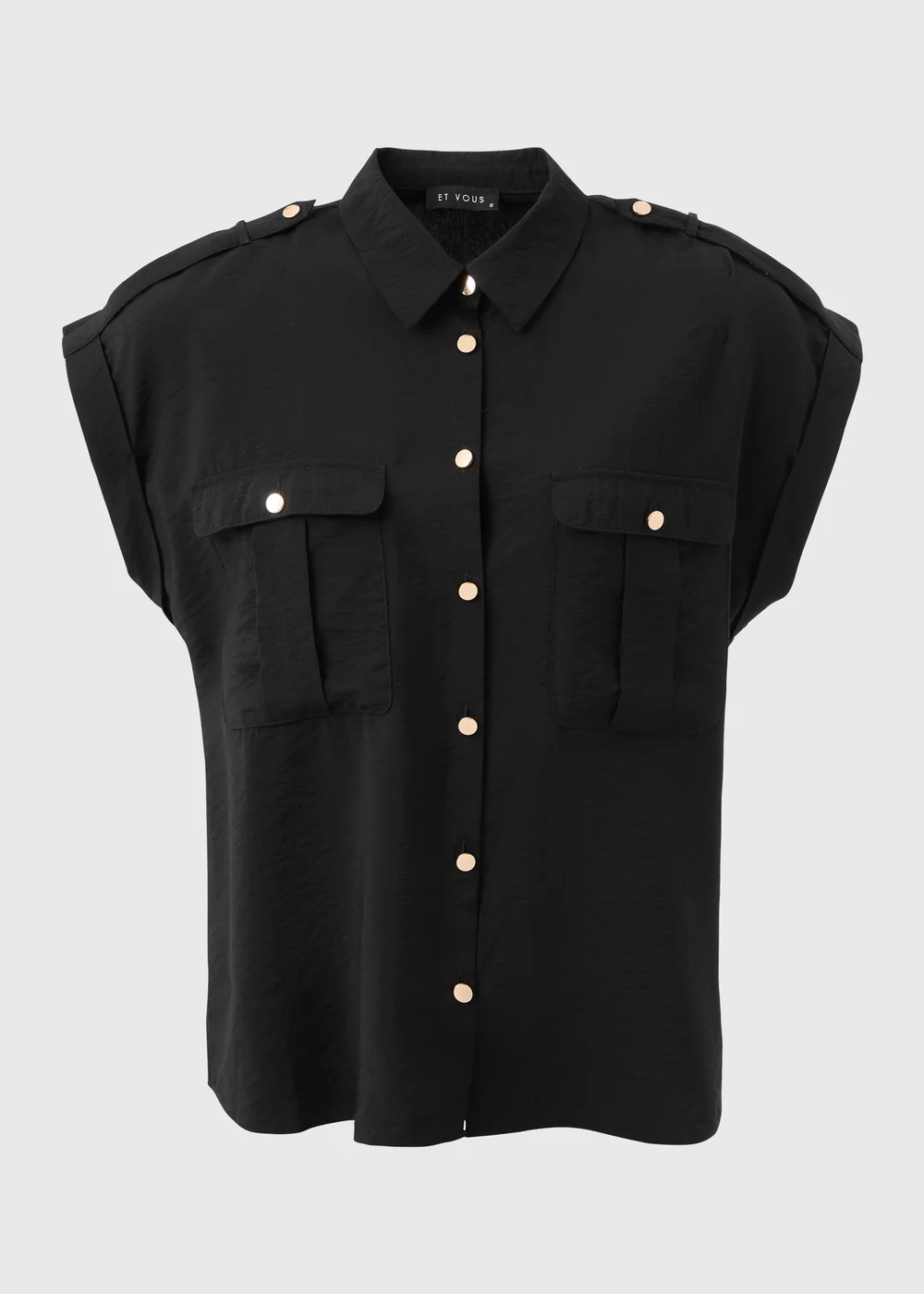 Et Vous Black Sleeveless Utility Blouse - 8 Image 5