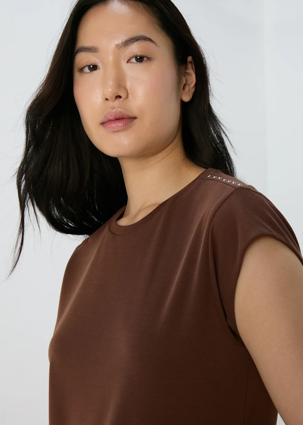 Brown Jersey Midi Dress - 8 Image 3