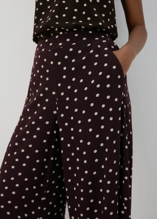 Et Vous Brown Spot Print Wide Leg Co Ord Trousers - 8 Image 3