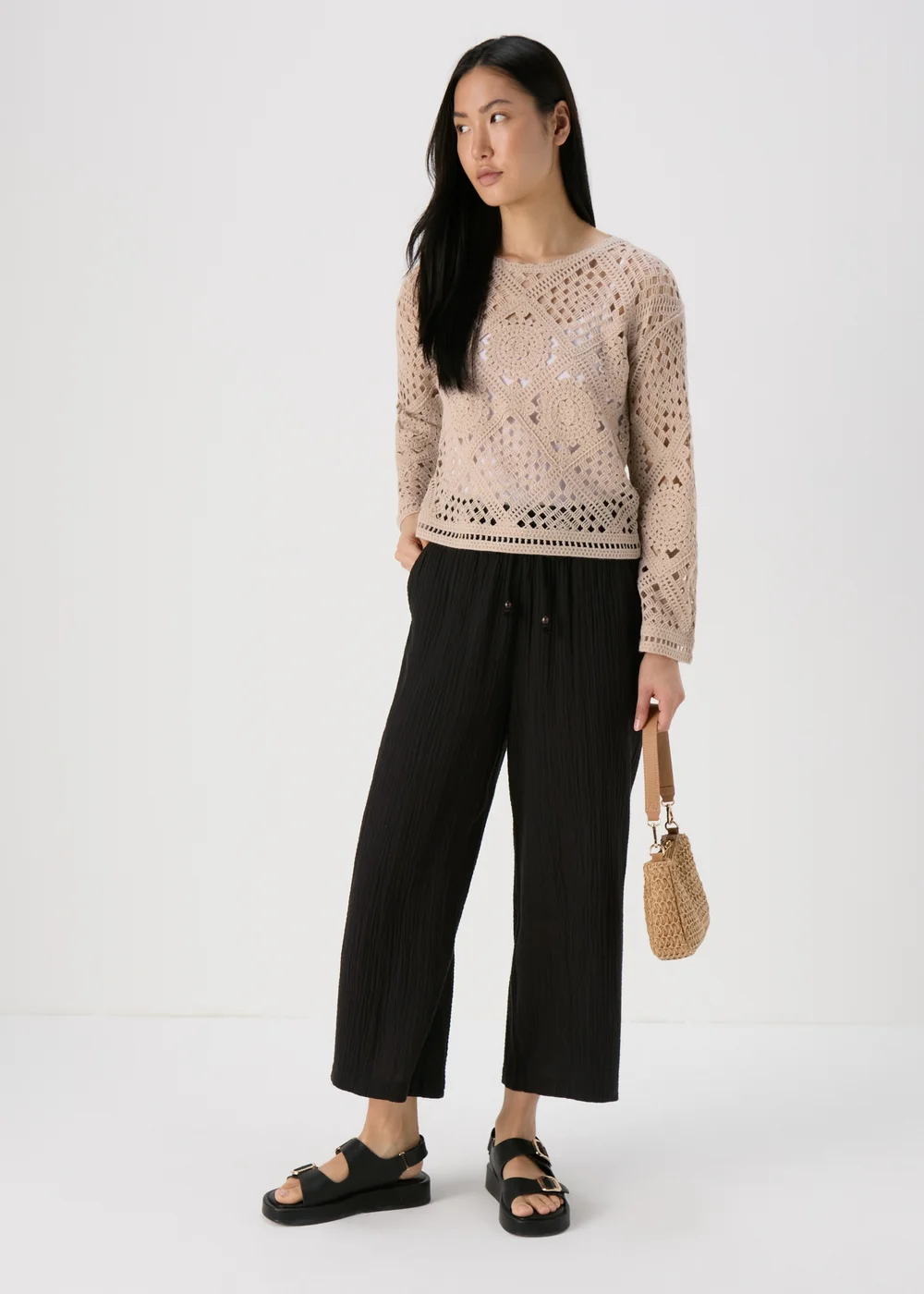 Beige Lace Kimono Top - XS Image 4