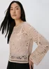 Beige Lace Kimono Top - XS Image 1