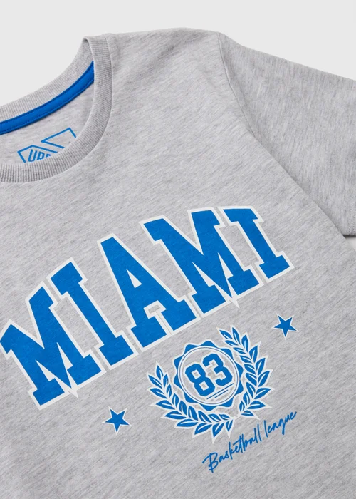 Boys Grey Marl Miami Varsity T-Shirt (7-13yrs) - Age 7 Years Image 2