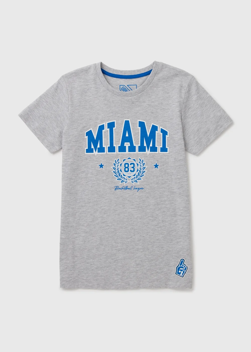 Boys Grey Marl Miami Varsity T-Shirt (7-13yrs) - Age 7 Years Image 1