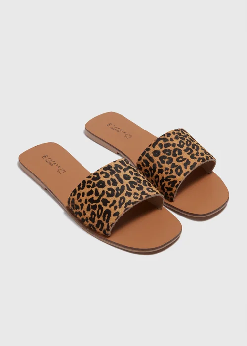 Brown Leopard Skin Mules - Size 3 Image 1