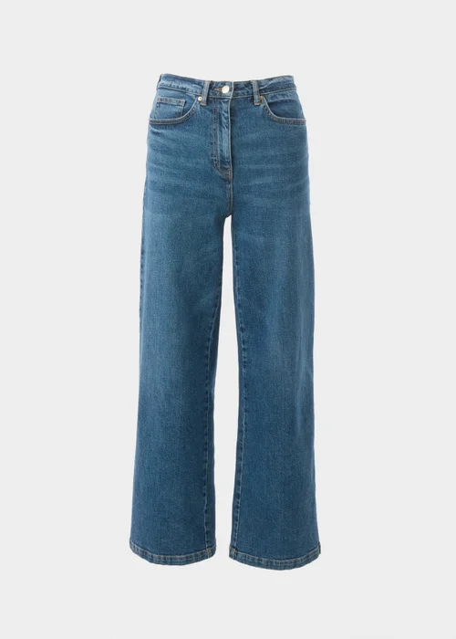 Indigo Wide Leg Jeans - 8/L29 Image 5
