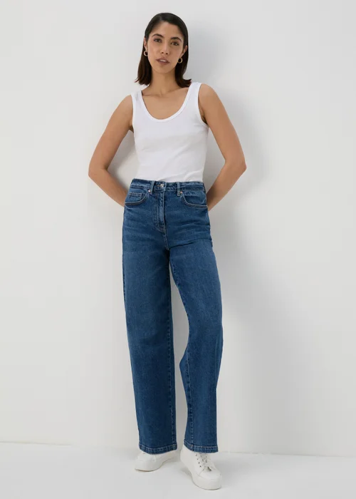 Indigo Wide Leg Jeans - 8/L29 Image 4
