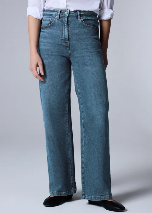 Indigo Wide Leg Jeans - 8/L29 Image 3