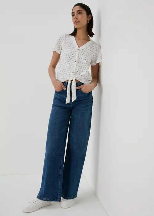 Indigo Wide Leg Jeans - 8/L29 Image 1
