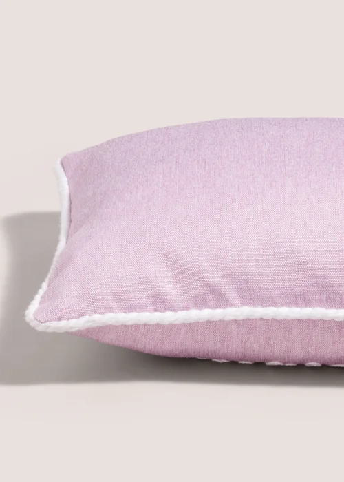Lilac Floral Embroidered Cushion (30cm x 50cm) Image 2