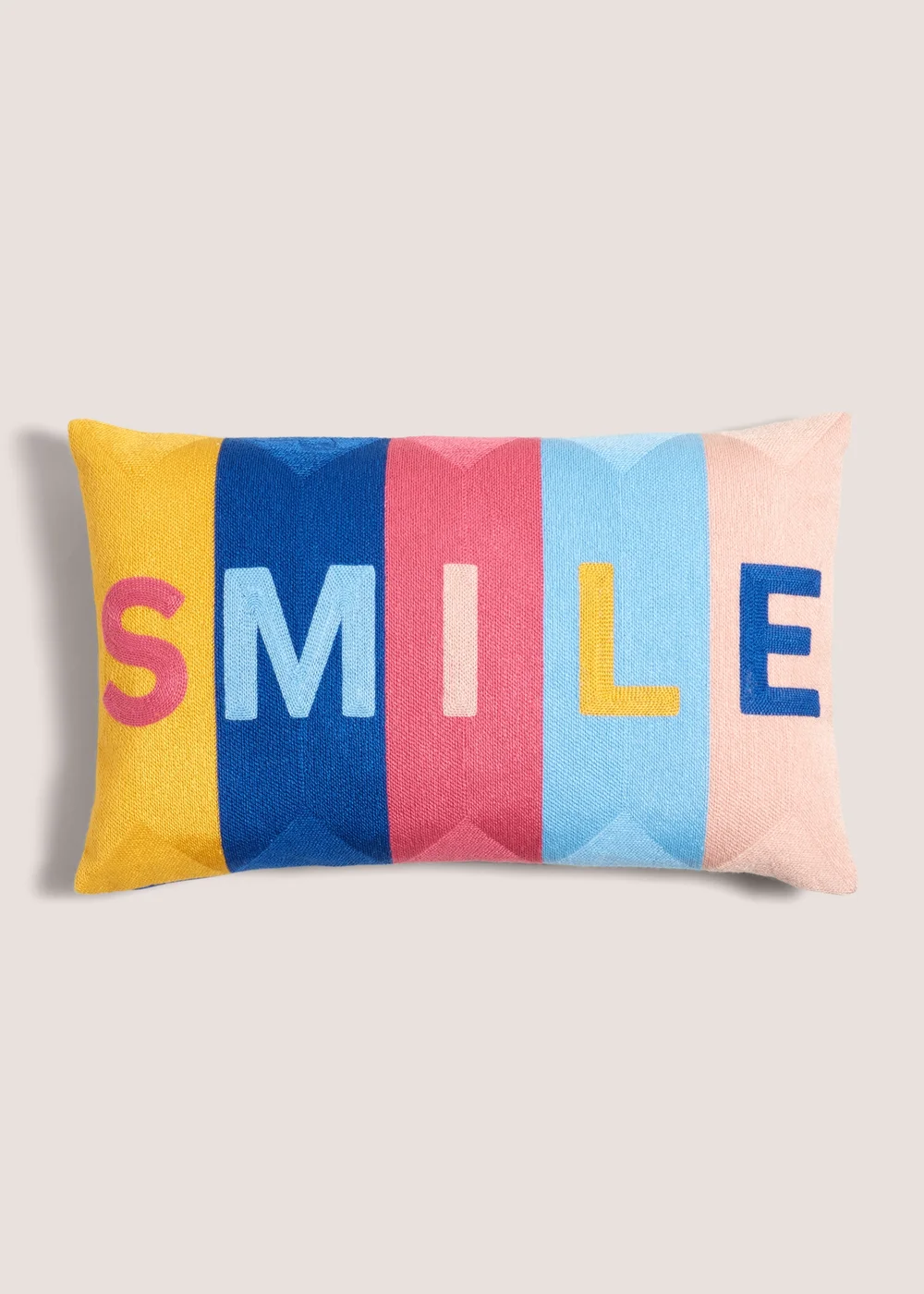 Multicolour Smile Slogan Cushion Image 1