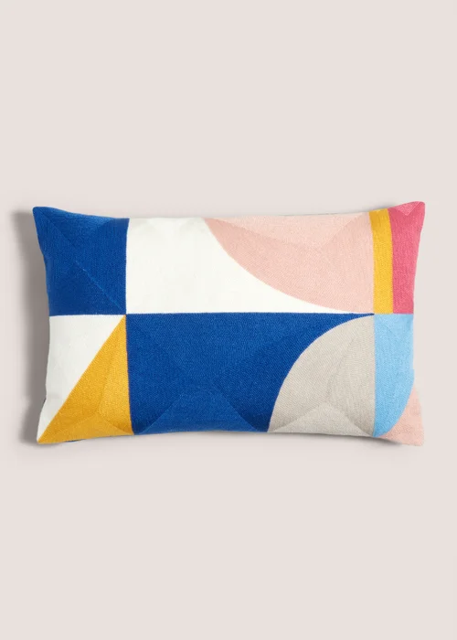 Multicolour Geo Print Urban Cushion Image 1