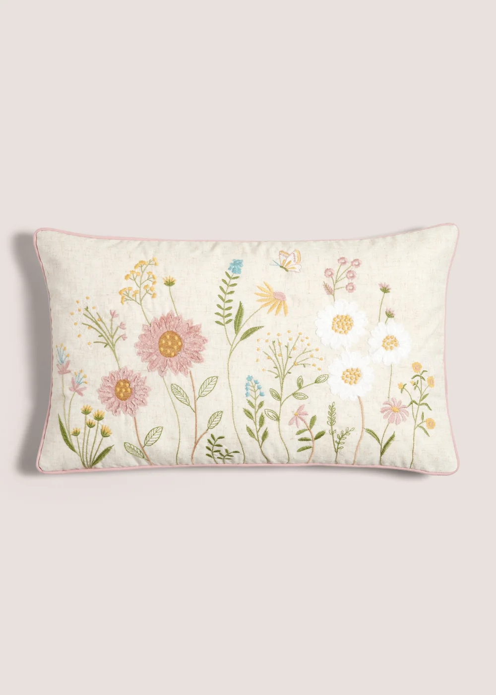 Floral Embroidered Cushion (30cm x 50cm) Image 1
