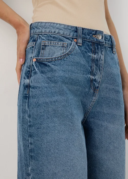 Mid Wash Longline Denim Shorts - 8 Image 3