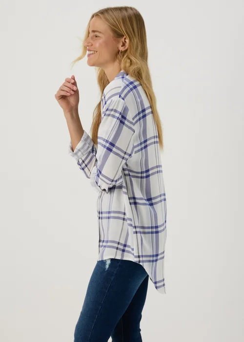 White Check Viscose Shirt - Size 8 Image 2