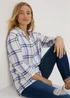 White Check Viscose Shirt - Size 8 Image 1