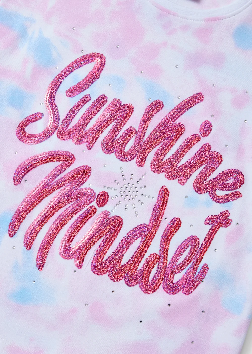 Girls Pink Tie Dye Sequin T-Shirt (7-13yrs) - Age 7 Years Image 2