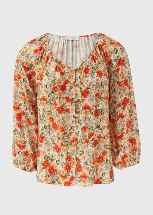 Multicoloured Floral Print Button Down Blouse Top - Size 8 Image 5