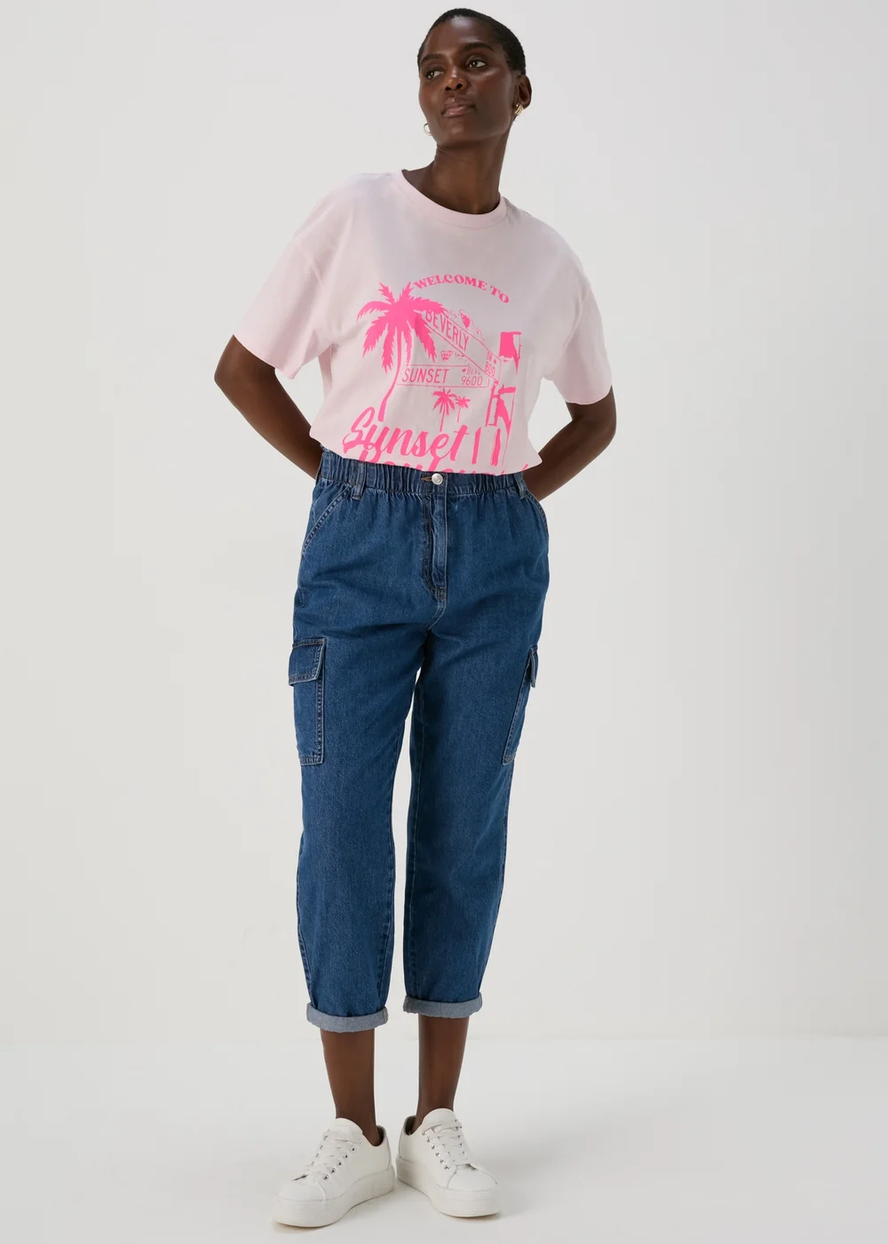 Papaya Petite Pink Venice Beach Oversized T-Shirt - XS Image 4