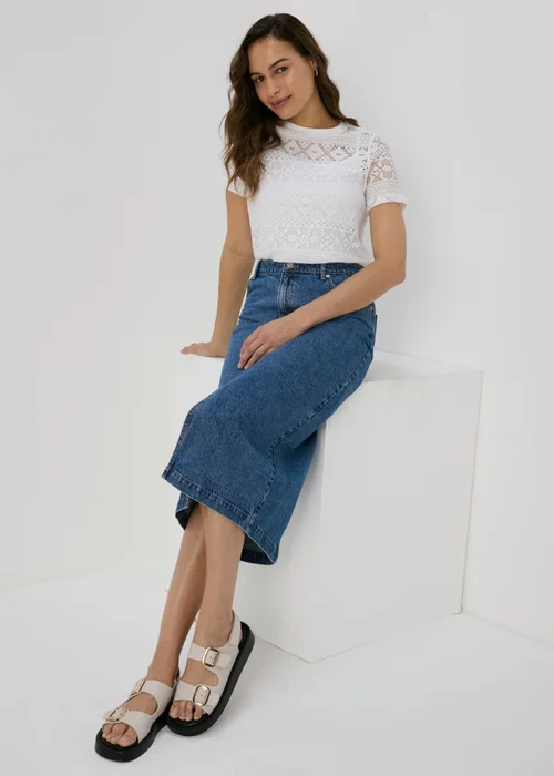 Papaya Petite Cream Lace T-Shirt - 6 Image 4