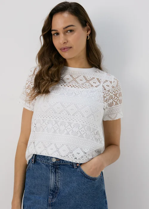 Papaya Petite Cream Lace T-Shirt - 6 Image 3