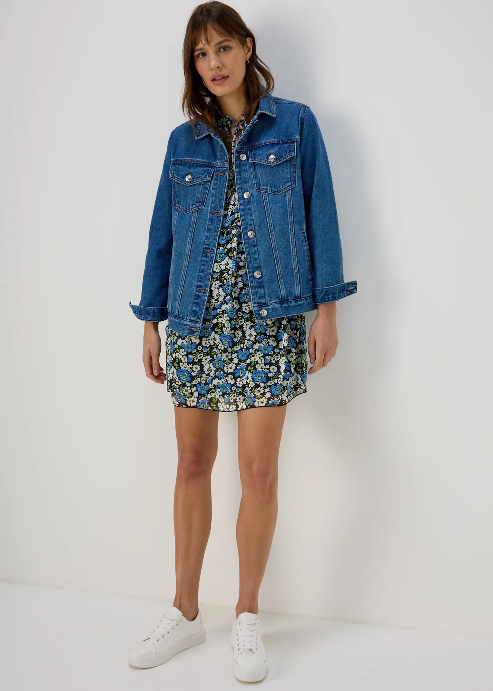 Blue Frill Floral Tieneck Dress - 8 Image 4