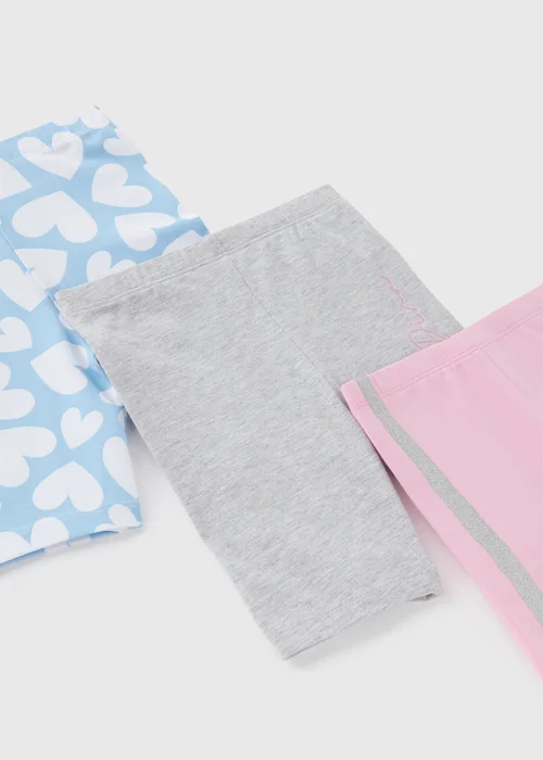 Girls 3 Pack Multicolour Sassy Cycling Shorts (1-7yrs) - 1 to 1 half years Image 2