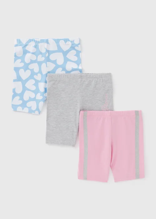 Girls 3 Pack Multicolour Sassy Cycling Shorts (1-7yrs) - 1 to 1 half years Image 1