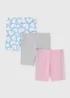 Girls 3 Pack Multicolour Sassy Cycling Shorts (1-7yrs) - 1 to 1 half years Image 1