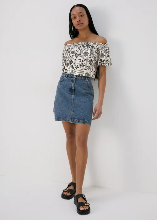 Black Mono Viscose Bardot Top - 8 Image 4