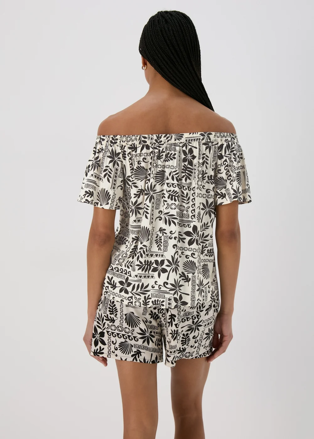 Black Mono Viscose Bardot Top - 8 Image 2