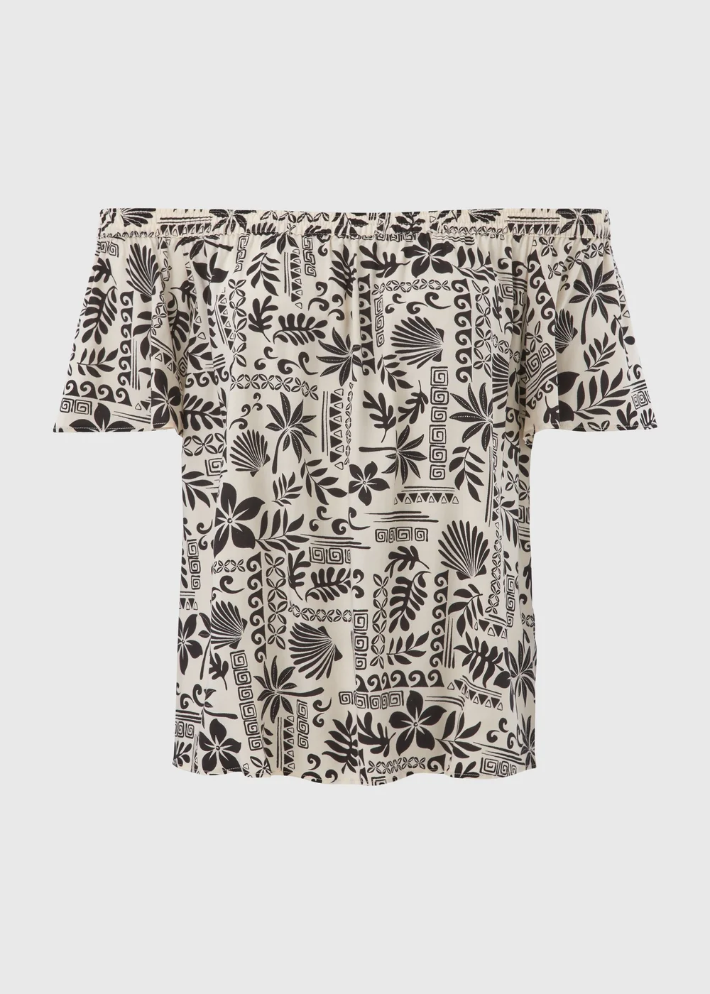 Black Mono Viscose Bardot Top - 8 Image 5