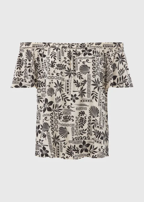 Black Mono Viscose Bardot Top - 8 Image 5