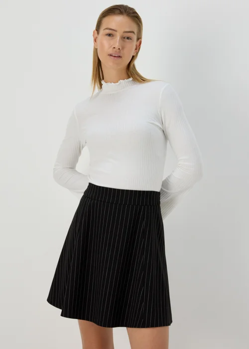 Black Pinstripe Mini Skirt - 8 Image 1