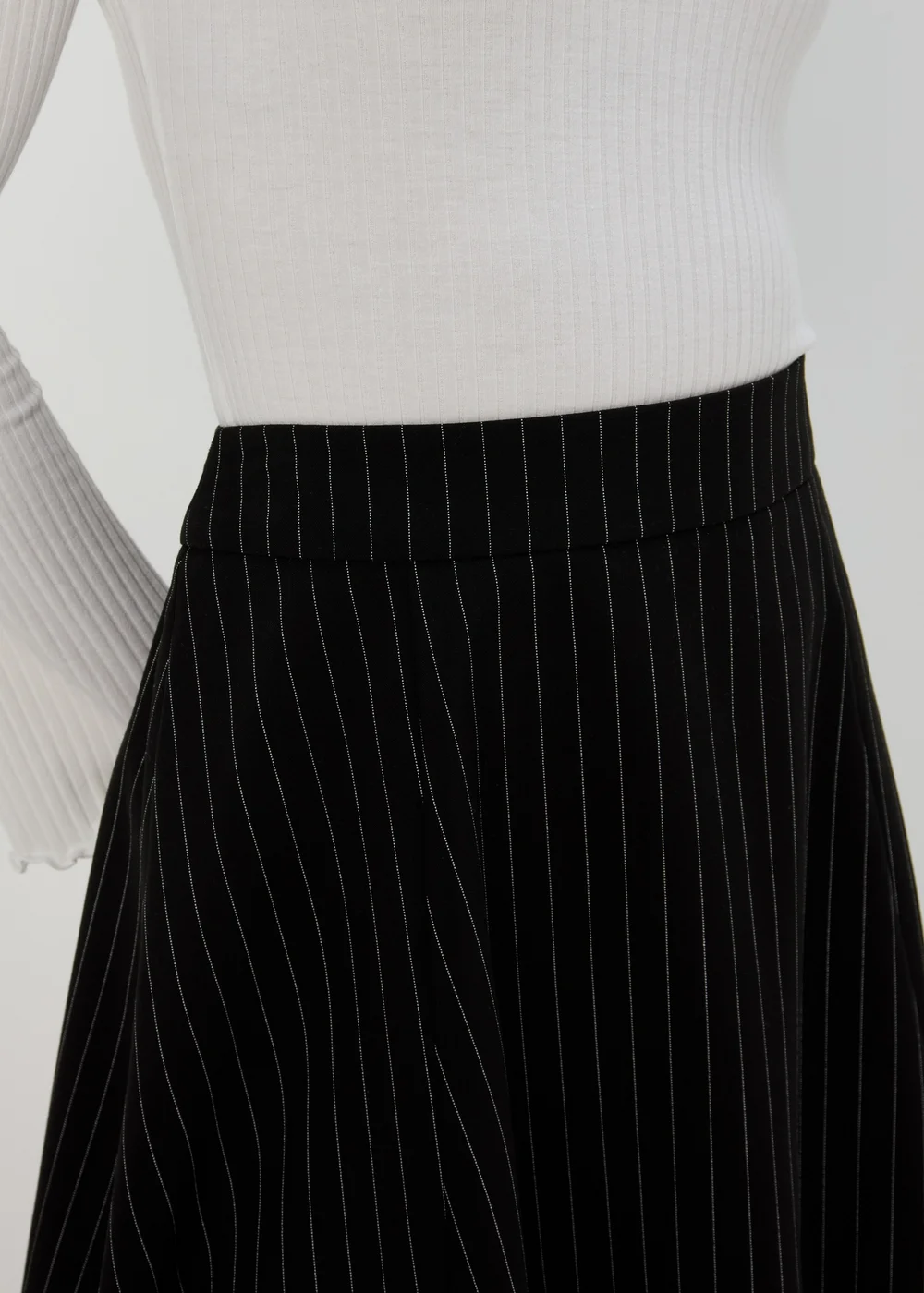Black Pinstripe Mini Skirt - 8 Image 3